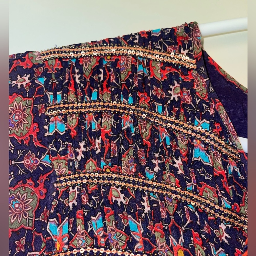ANTHROPOLOGIE- Tanvi Kedia Corinna Tunic Dress Boho Beaded Tassel Mini - Picture 14 of 16